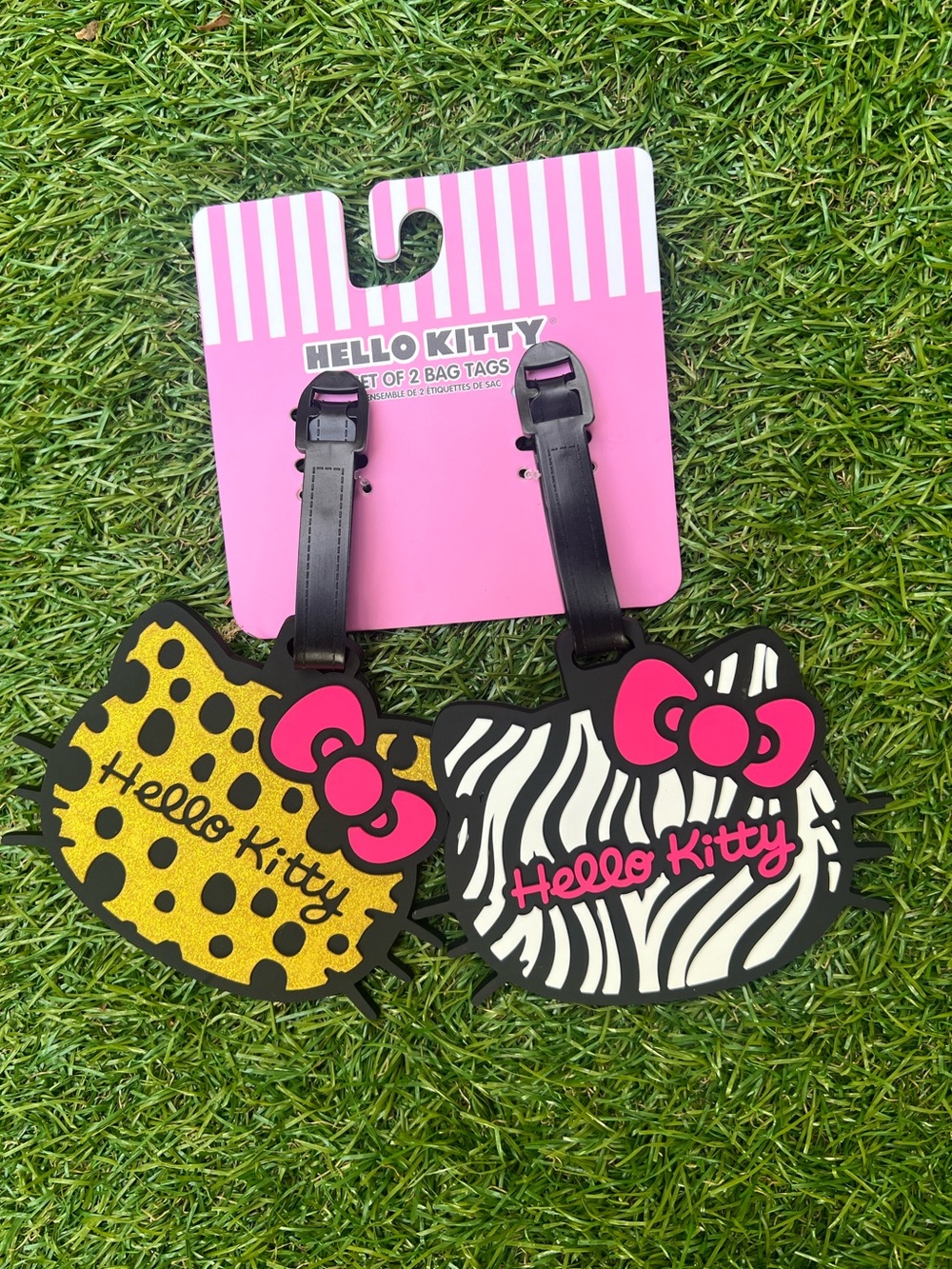 Hello Kitty Leopard Zebra Luggage Tag Set  2pcs